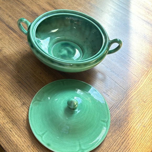 1930’s Petal Green MOUNT CLEMENS large dinner serving wear | rare - Picture 7 of 13